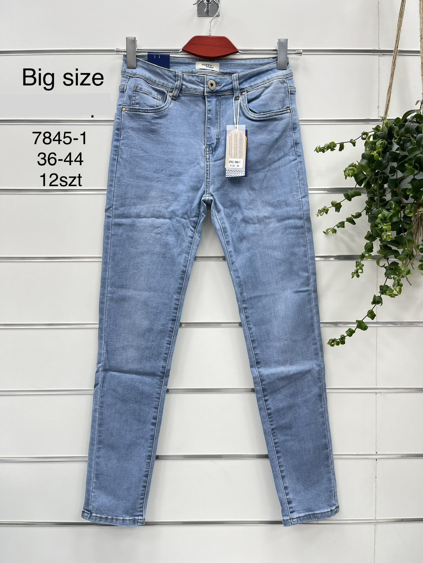 Spodnie  damskie jeans Roz 36-44.  1 kolor . Paczka 12szt