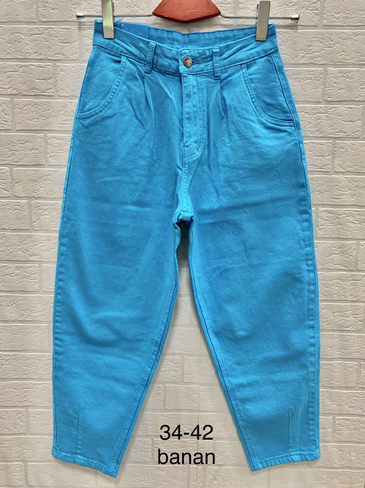 Spodnie damskie jeansy Roz 34-42 ,  1 kolor . Paczka 12 szt
