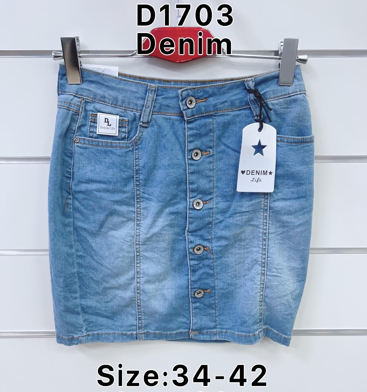 Spódnica  damskie jeans Roz  34-42   1 kolor . Paczka 10sz.t