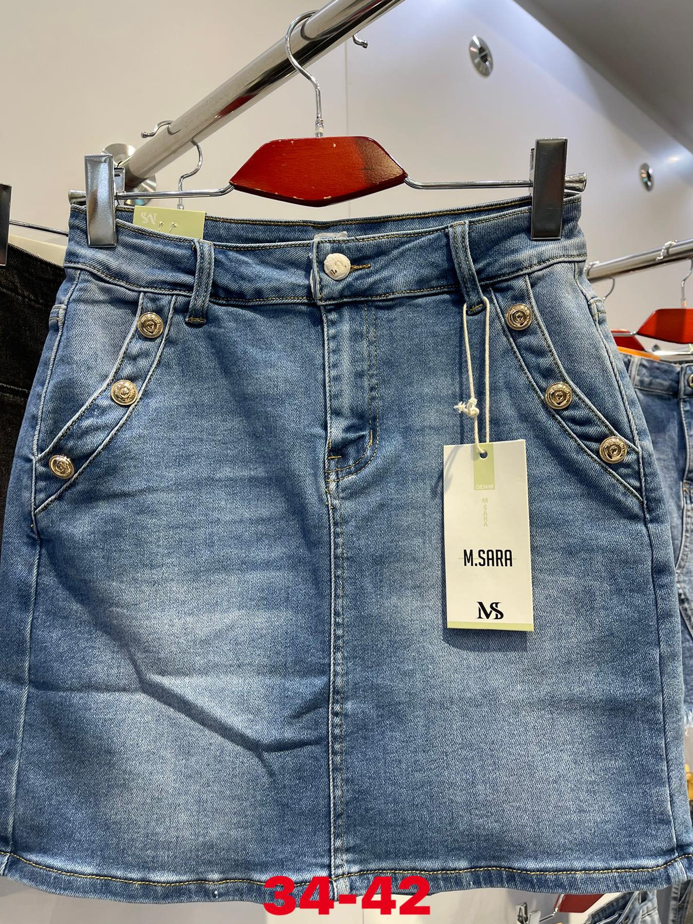 Spódnica damskie jeans Roz  34-42.  1 kolor . Paczka 10szt