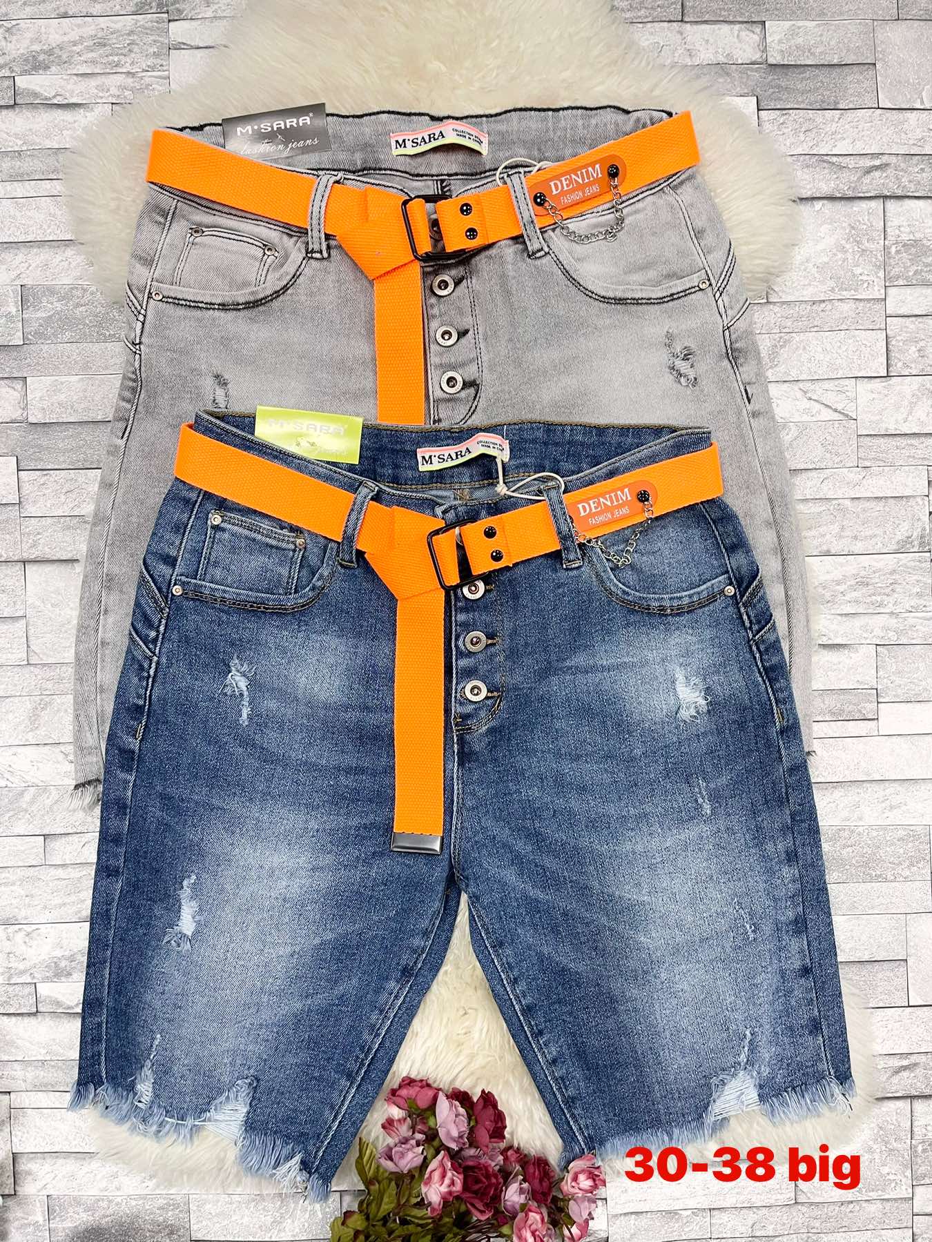 Spodenki damskie jeansy duże  Roz 30-38 , Paczka 10 szt