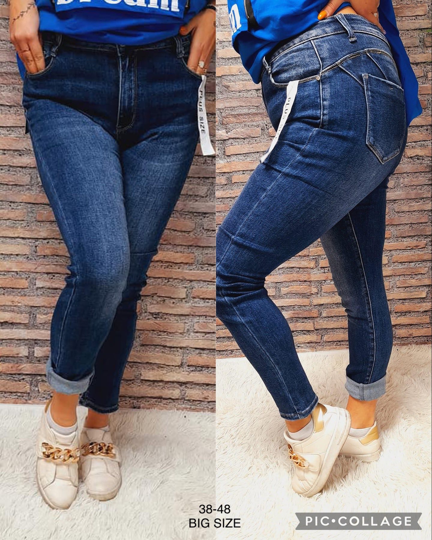 Spodnie damskie jeans Roz 38-48. 1 kolor .  Paczka 10szt