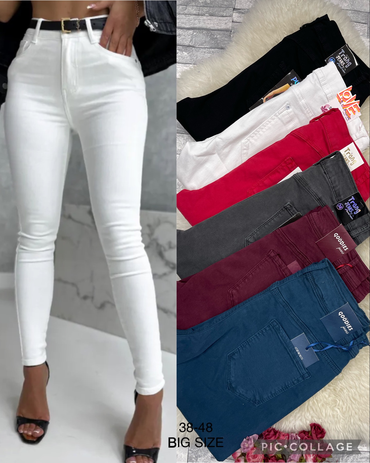 Spodnie  damskie jeans   Roz 38-46.  Paczka 10 szt