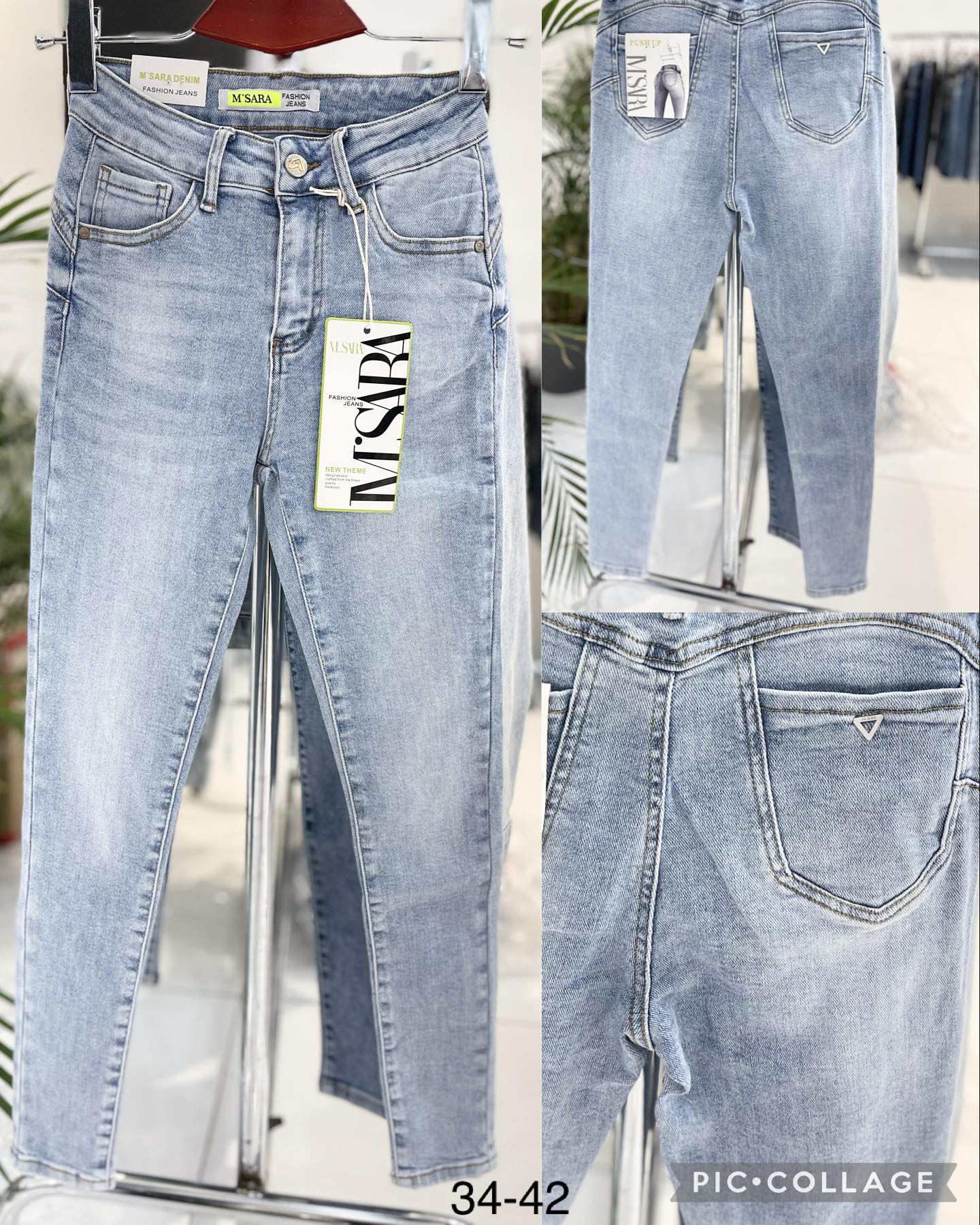 Spodnie damskie jeans Roz 34-42. 1 kolor .  Paczka 10szt