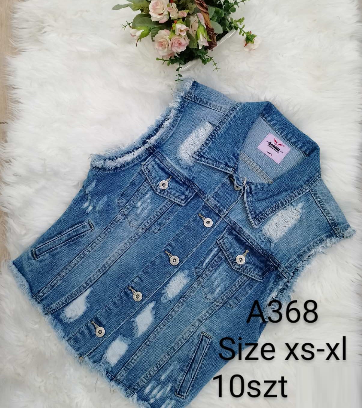 Kamiżelka  damskie jeansy   Roz XS-XL.  1  kolor . Paczka10szt