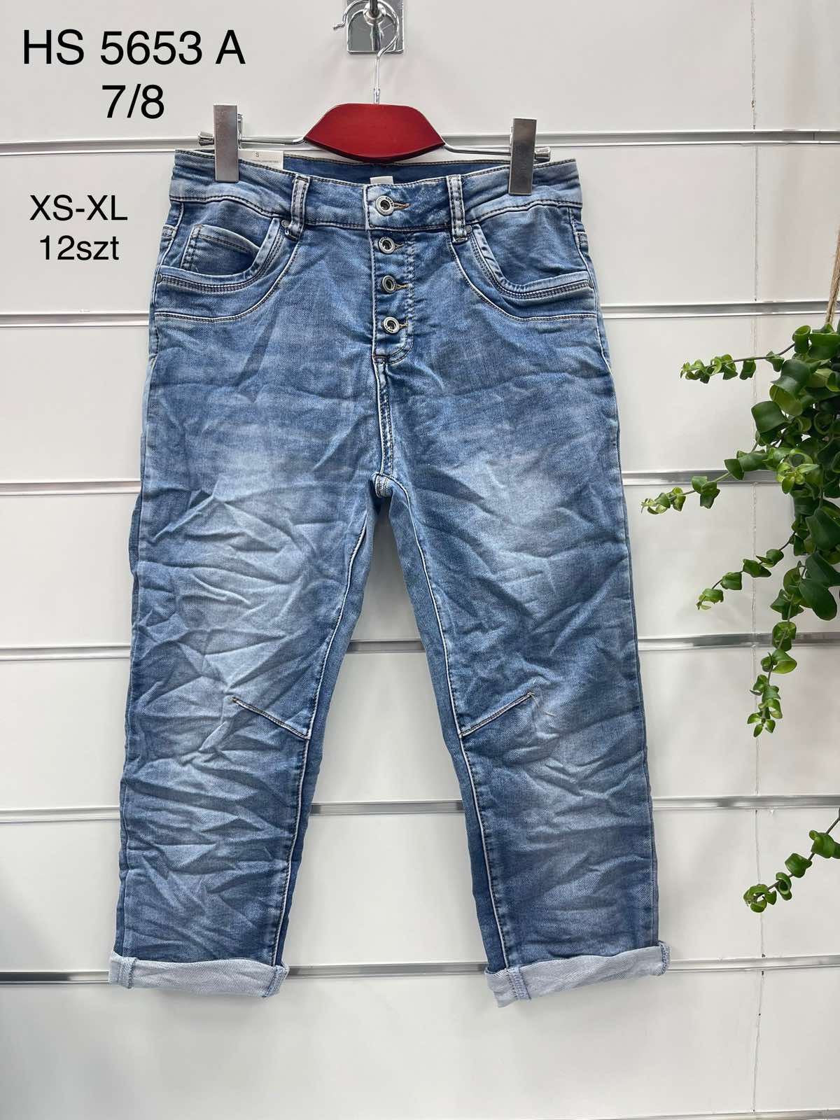 Rybaczki damskie jeansy Roz XS-XL, 1 kolor Paczka 12szt