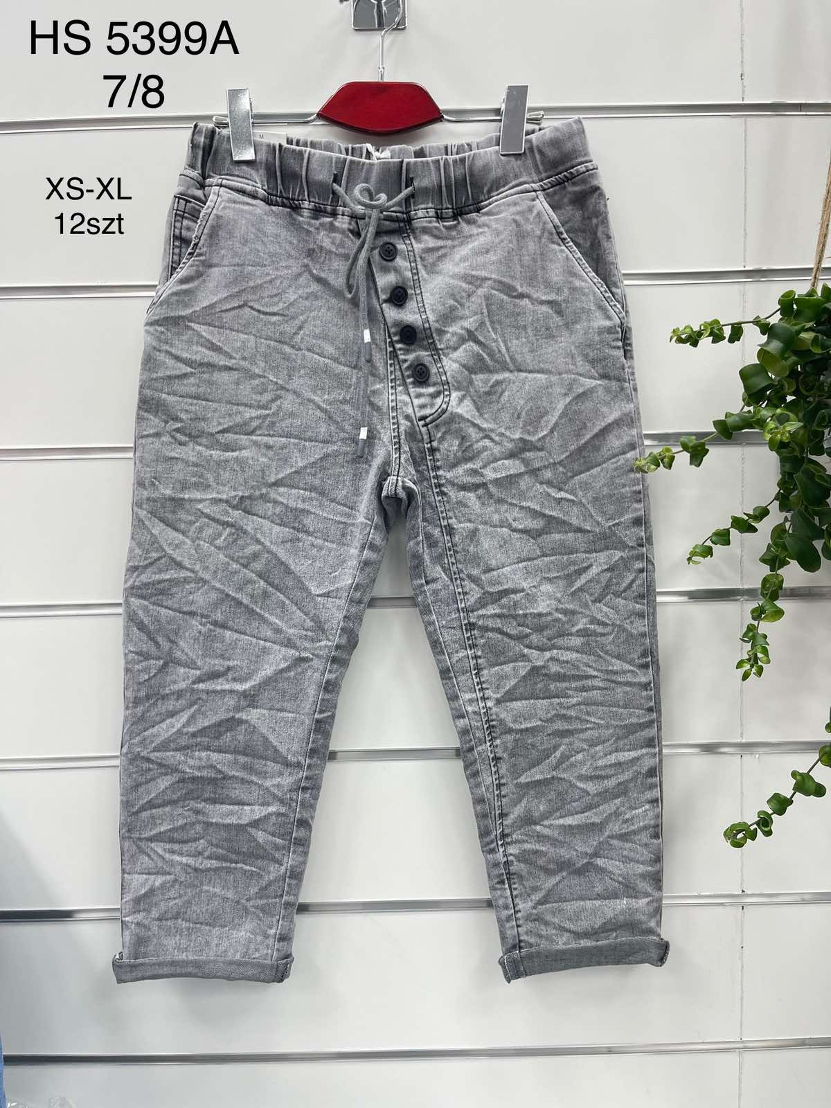 Rybaczki damskie jeansy Roz XS-XL, 1 kolor Paczka 12szt