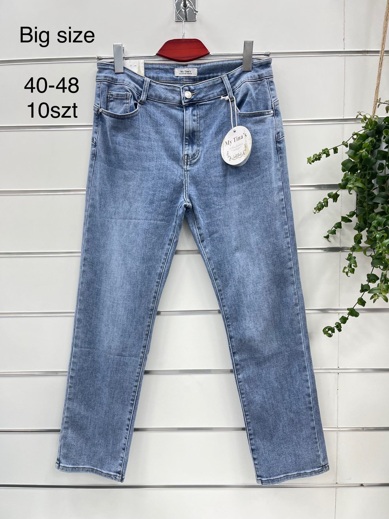 Spodnie  damska jeans duże . Roz 40-48 . Paszka 10 szt . 1 Kolor .