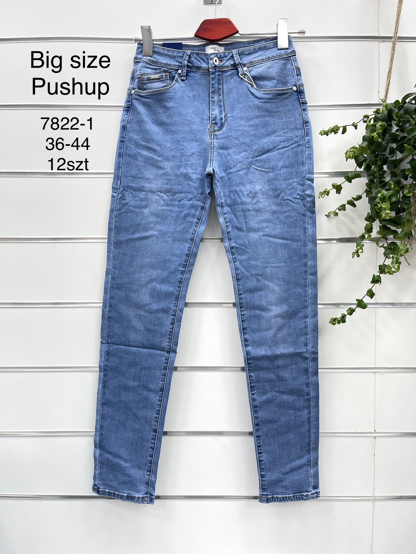 Spodnie  damskie jeans   Roz  36-44  1 kolor . Paczka 12szt