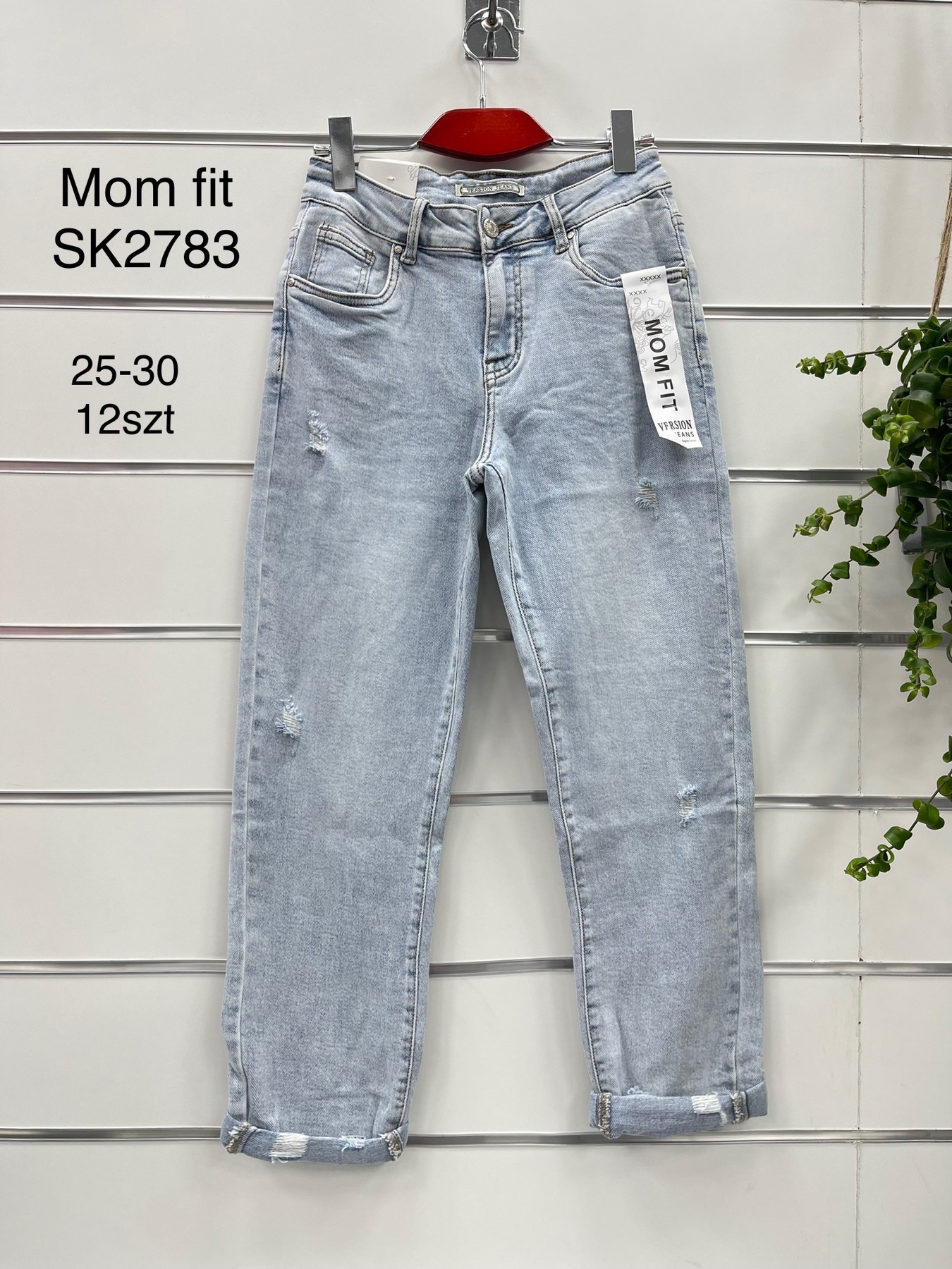 Spodnie damskie jeans Roz 25-30.  1 kolor . Paczka 12szt