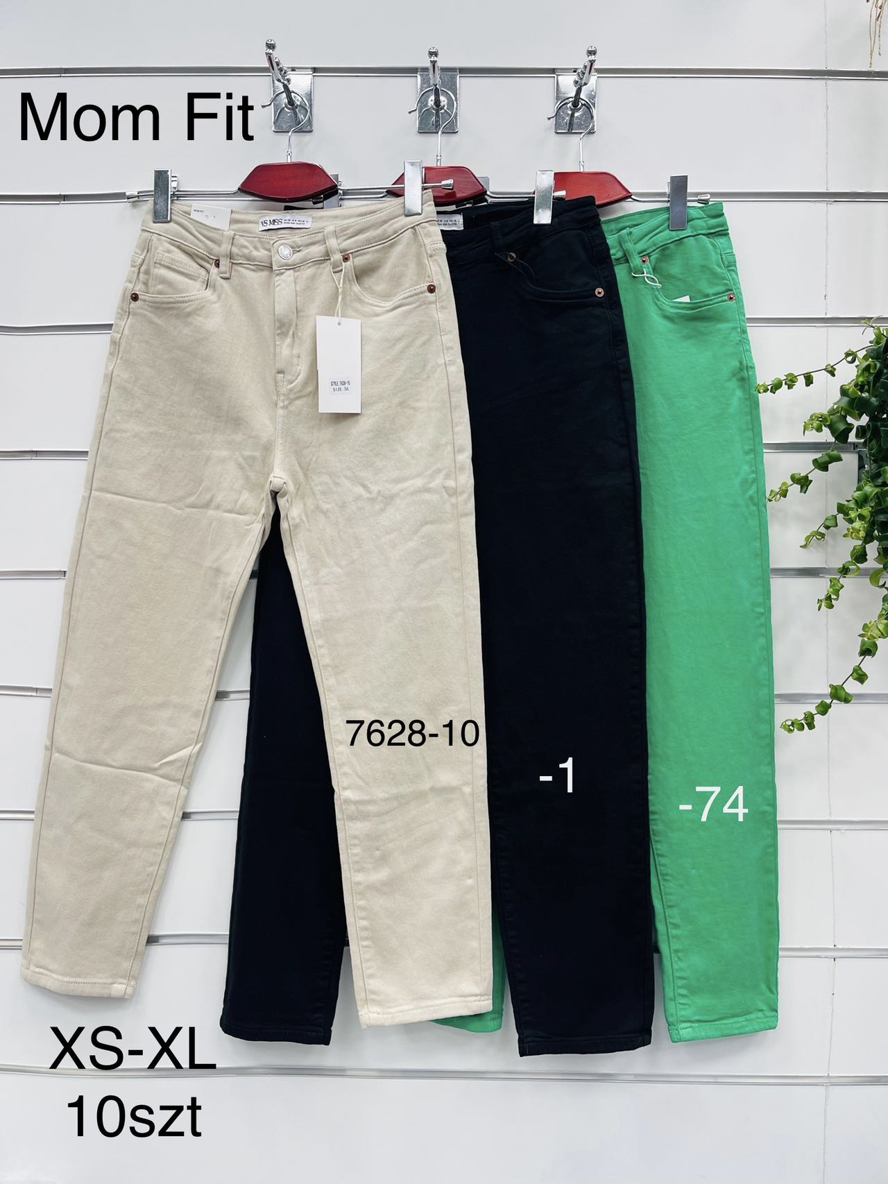 Spodnie  damskie jeans Roz XS-XL.  1 kolor . Paczka 10szt