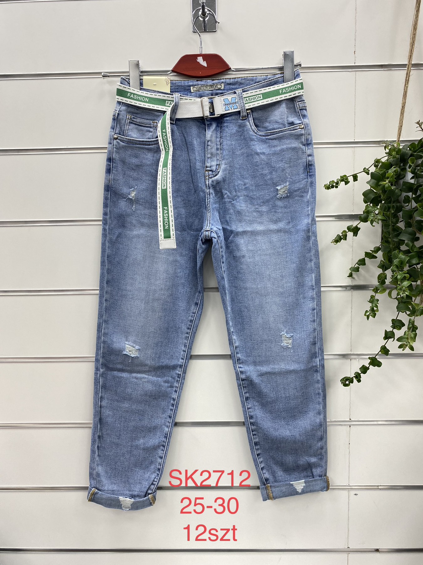 Spodnie damskie jeans Roz  25-30.  1 kolor . Paczka 12szt