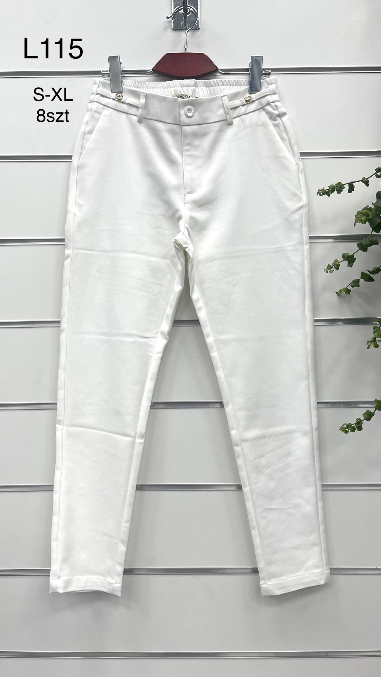 Spodnie  damskie materiałowe   Roz S-XL.  1 kolor . Paczka 8szt