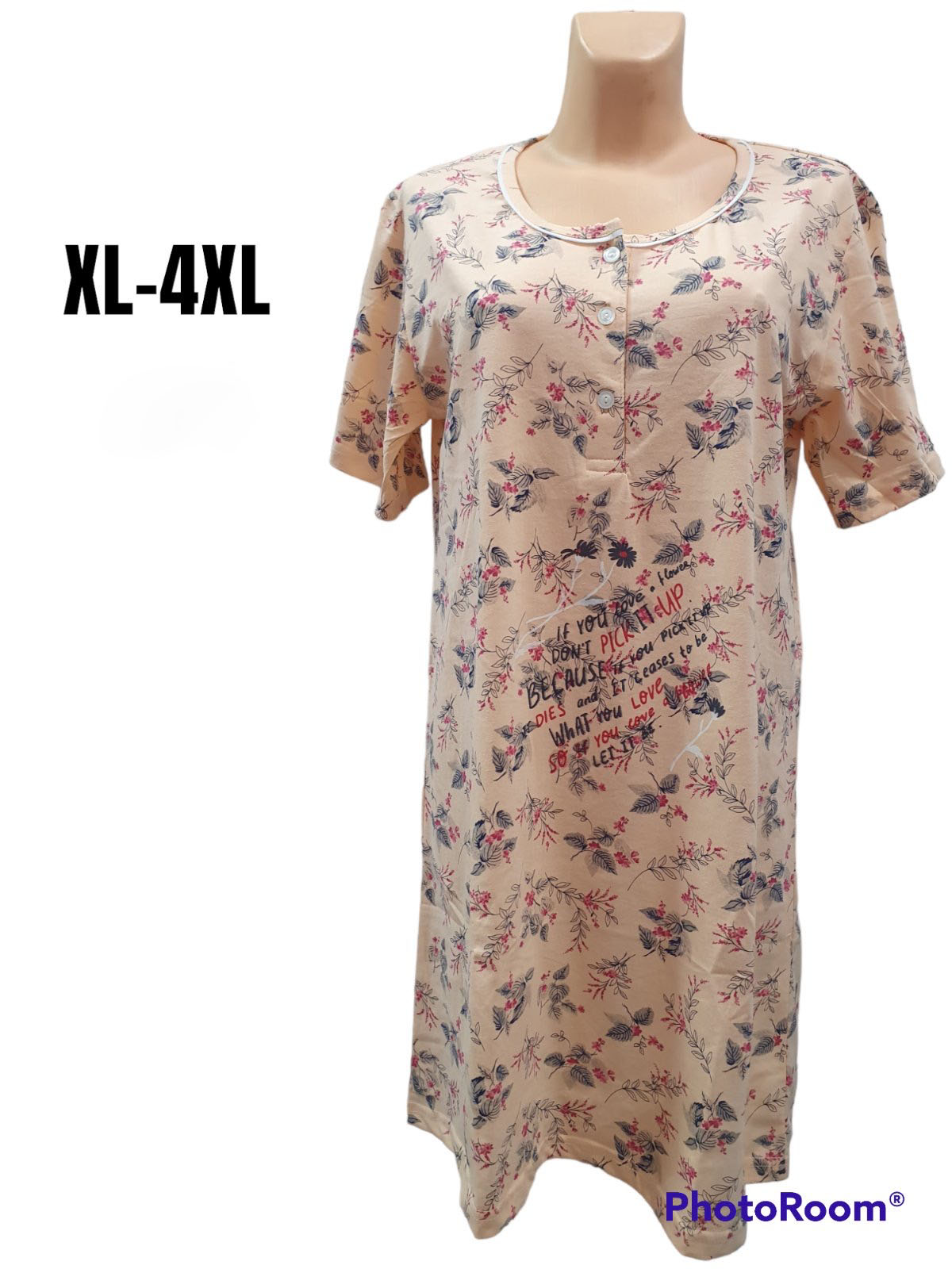 Koszula nocna damska Roz XL-4XL, Mix kolor Paczka 12 szt