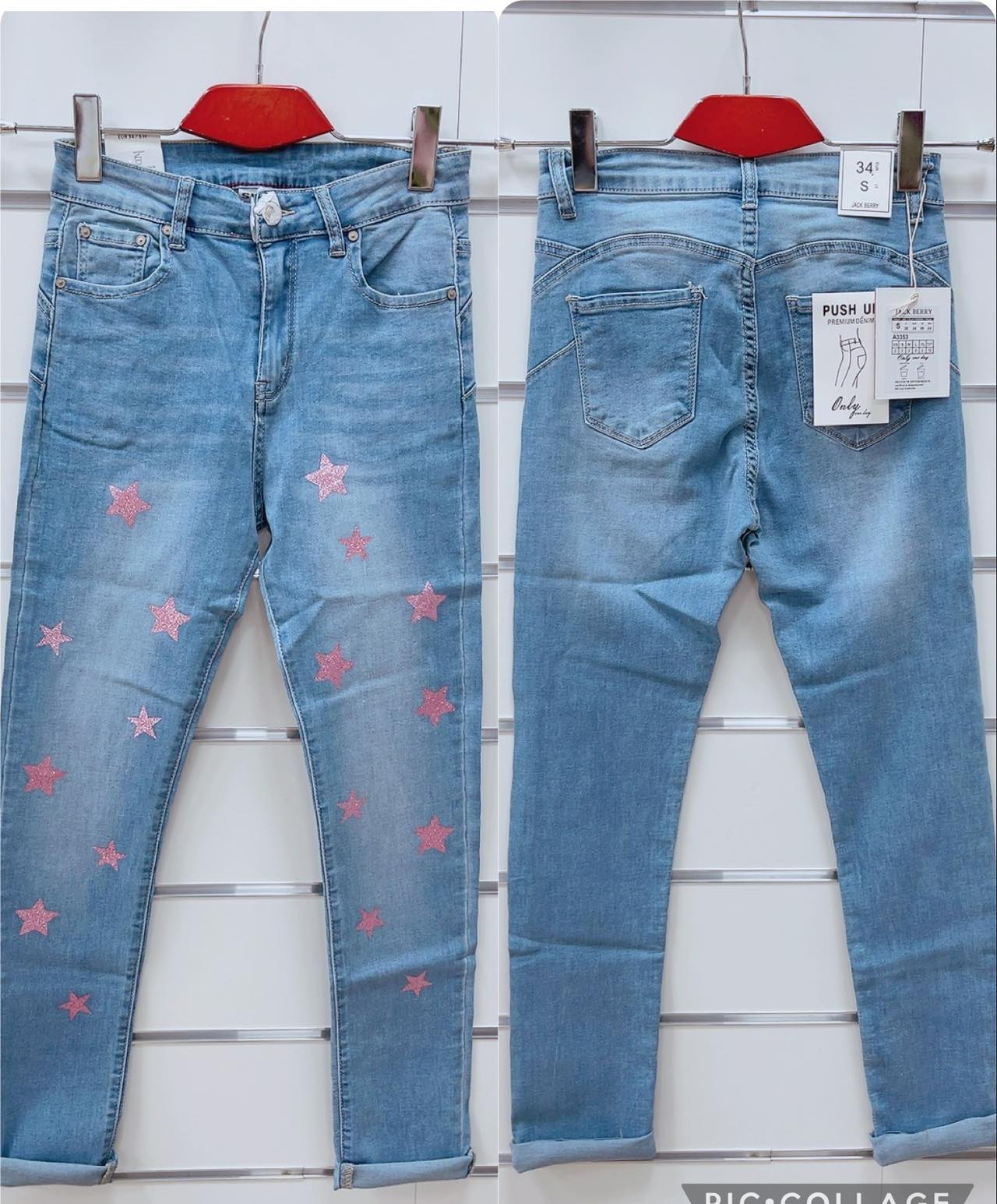 Spodnie  damskie jeansy roz 34-42 .1 kolor. Paszka 12szt