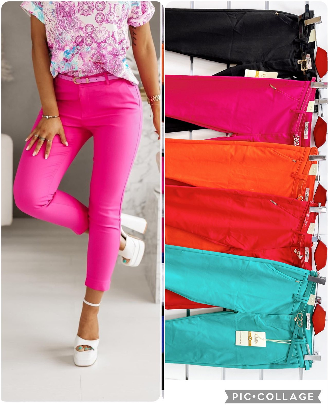 Spodnie damskie materiałwe Roz  29-38 .  1 kolor . Paczka 10szt