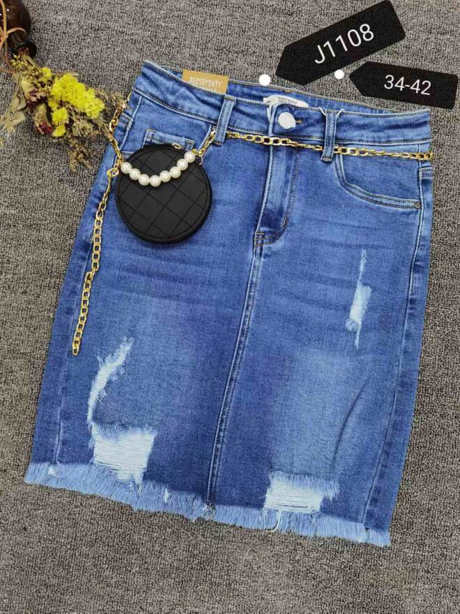 Spódnica damskie jeans Roz 34-42, 1 Kolor  Paczka 10 szt