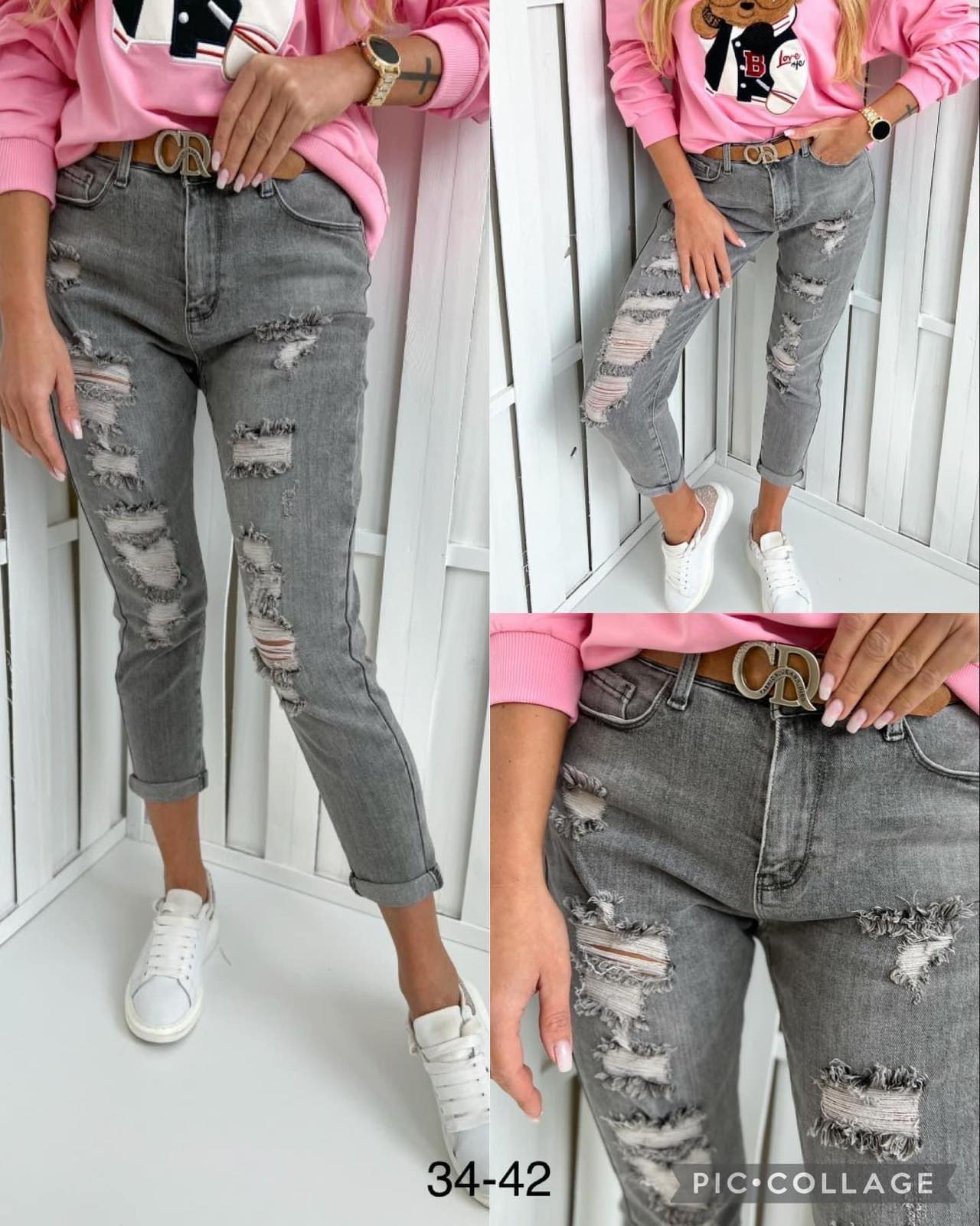 Spodnie  damskie jeans Roz  34-42  1 kolor . Paczka 10szt