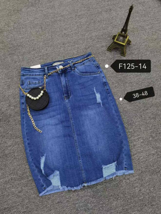 Spódnica damskie jeans Roz 38-48, 1 Kolor Paczka 12 szt