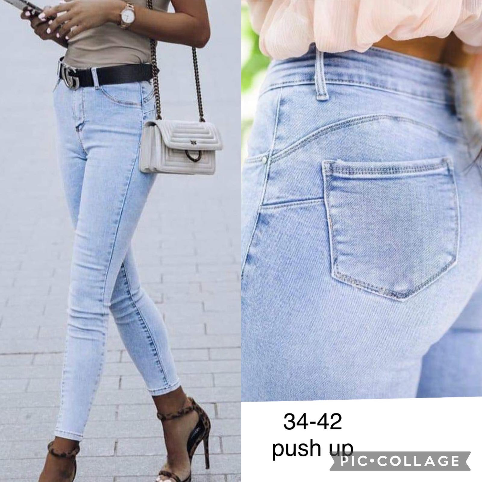 Spodnie damskie jeans Roz  34-42 .  1 kolor . Paczka 10szt