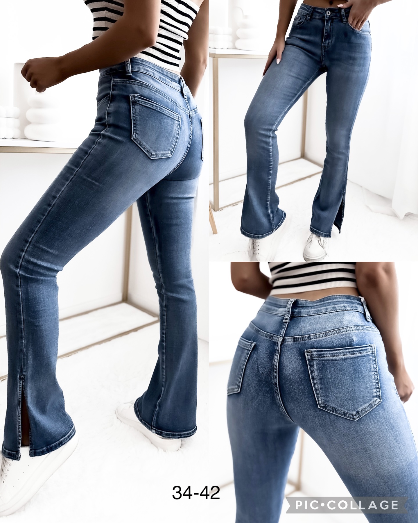 Spodnie damskie jeans Roz  34-42 .  1 kolor . Paczka 10szt