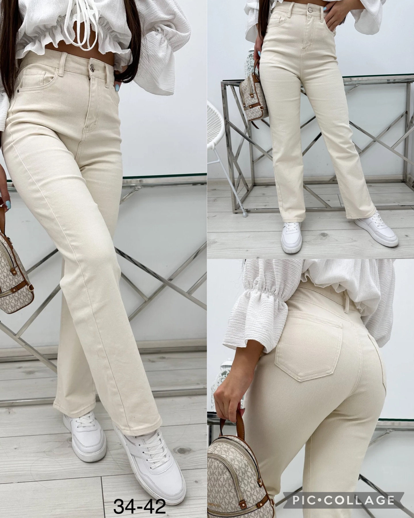 Spodnie damskie jeans Roz  34-42 .  1 kolor . Paczka 10szt
