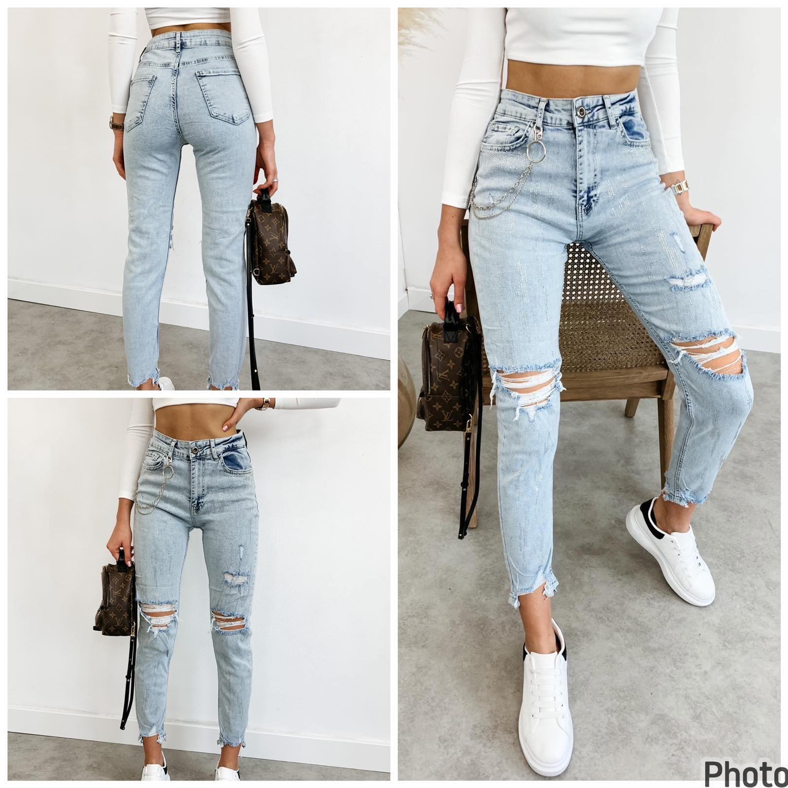 Spodnie  damskie jeans Roz  34-42  1 kolor . Paczka 12szt