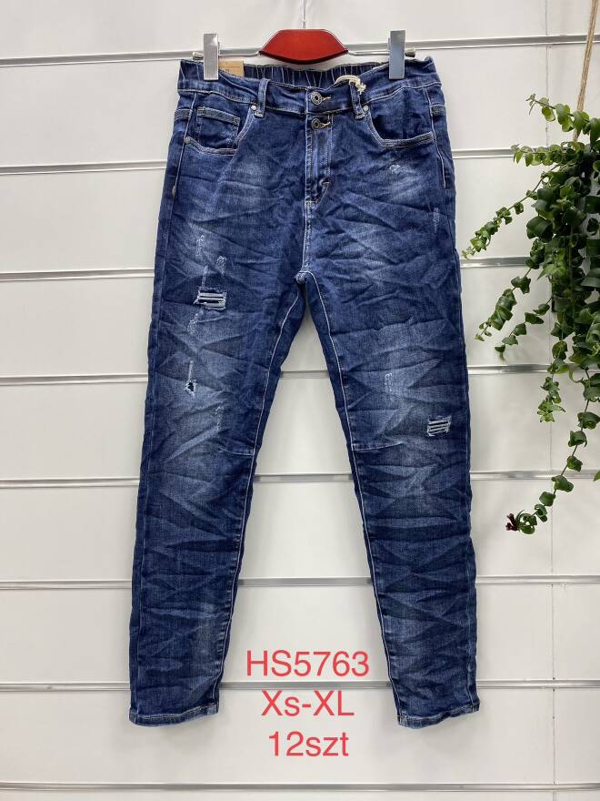 Jeansy Damskie Roz XS-XL, 1 Kolor Paczka 12 szt