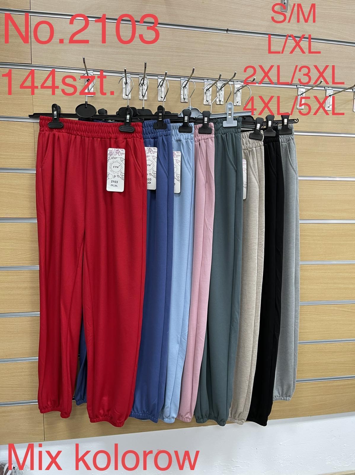 Spodnie  damskie .Roz S-5XL  ,Mix  kolor Paczka 12 szt