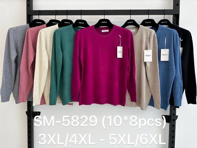 Swetry damskie Roz 3XL/4XL-5XL/6XL, Mix kolor Paczka 12 szt
