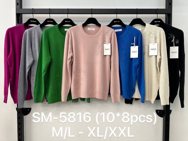 Swetry damskie Roz M/L,XL/XXL, Mix kolor Paczka 12 szt