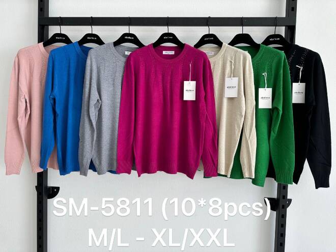 Swetry damskie Roz M/L,XL/XXL, Mix kolor Paczka 12 szt