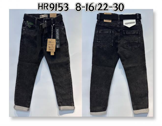 Spodnie jeansowe chłopięce Roz 8-16/22-30, Paczka 12 szt, Mix kolor
