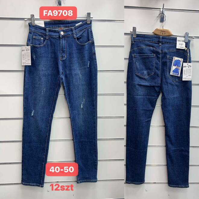 Jeansy damskie Roz 40-50, 1 Kolor Paczka 12 szt
