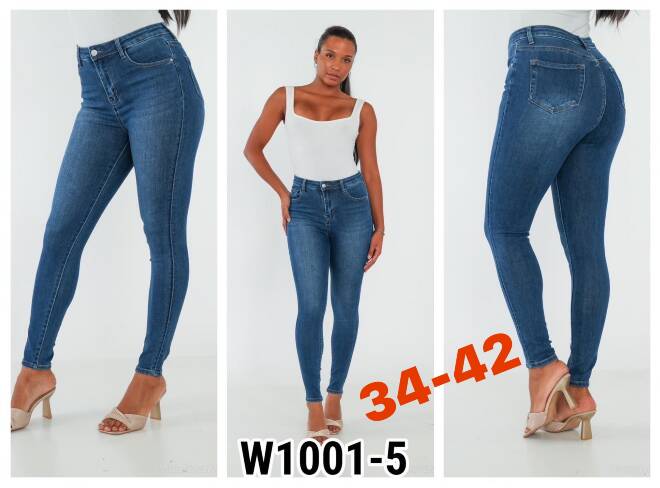 Jeansy damskie Roz 34-42 Mix kolor Paczka 10 szt