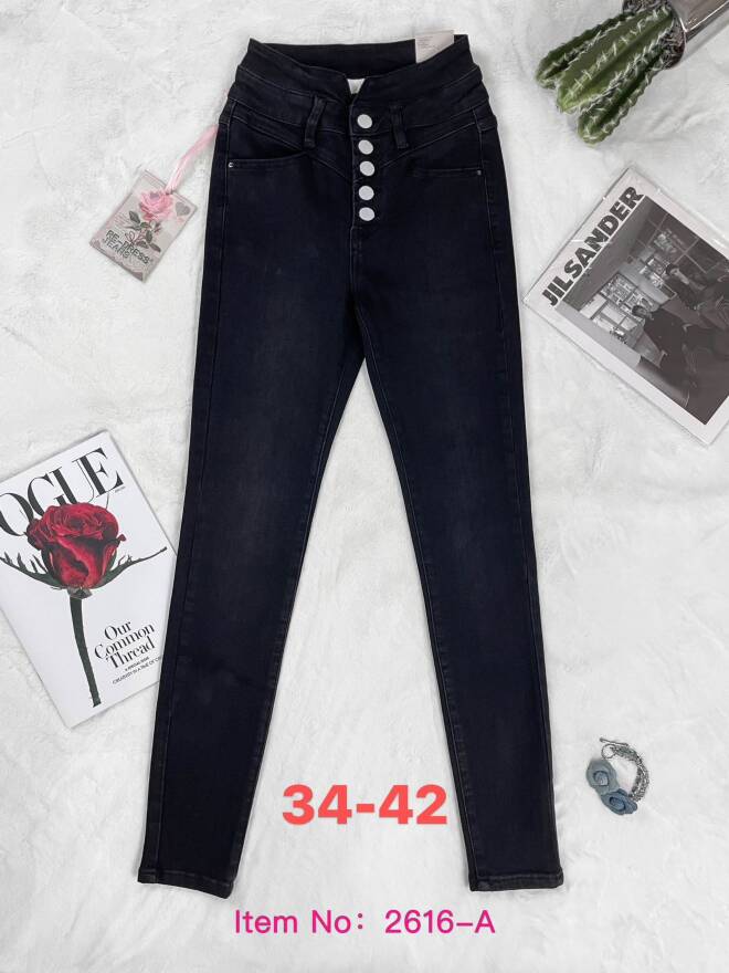 Jeansy damskie Roz 34-42, 1 Kolor Paczka 12 szt