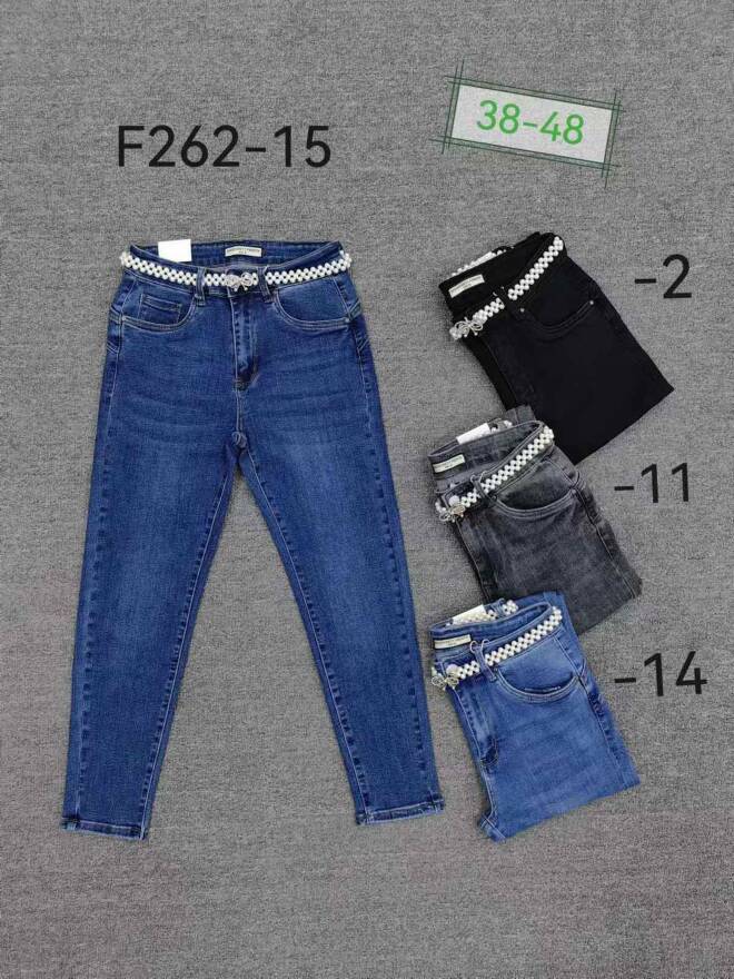 Jeansy damskie Roz 38-48 Mix kolor Paczka 12 szt