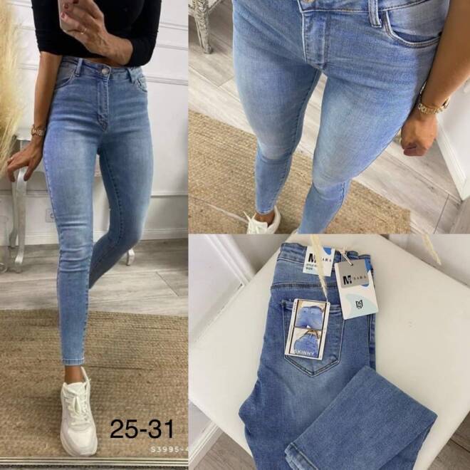 Jeansy damskie Roz 25-31, 1 Kolor Paczka 12 szt