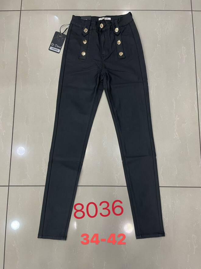 Jeansy damskie Roz 32-42, 1 kolor Paczka 12 szt