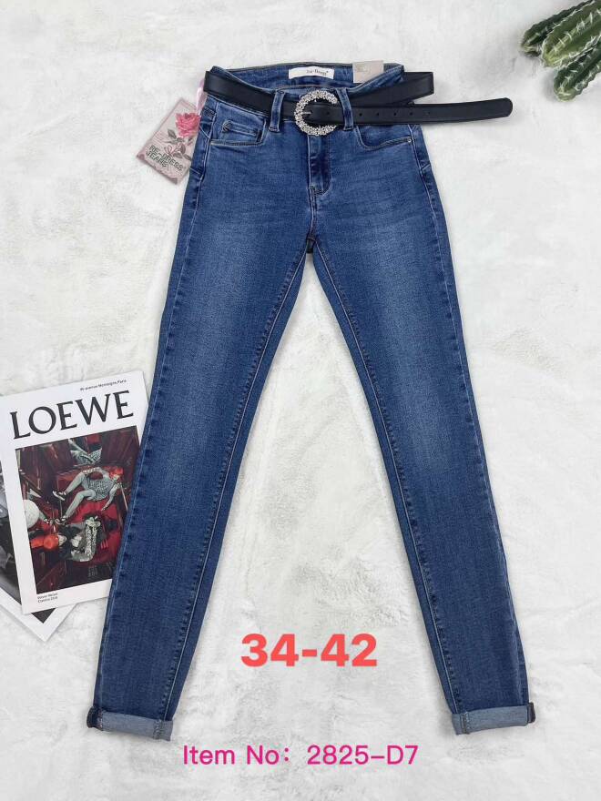 Jeansy damskie Roz 32-42, 1 kolor Paczka 12 szt