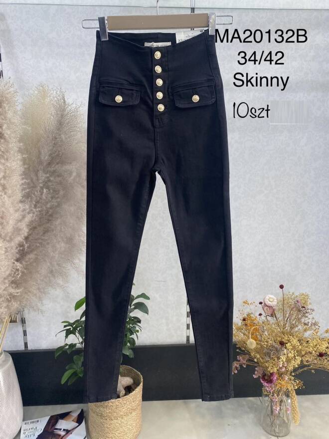 Jeansy Damskie Roz 34-42, 1 Kolor Paczka 10 szt