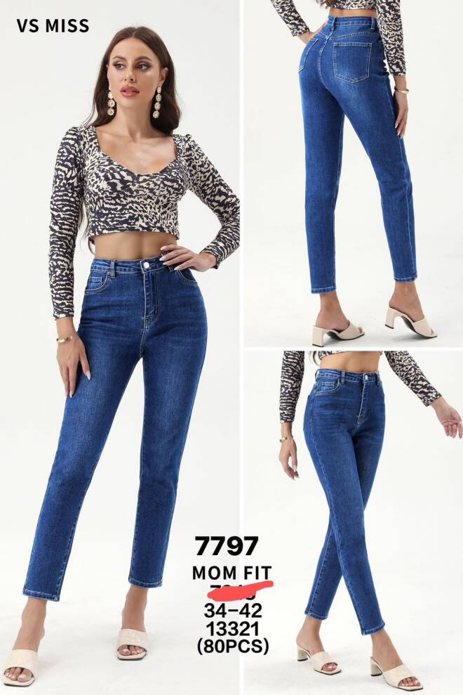 Jeansy damskie Roz 34-42 Mix kolor Paczka 10 szt