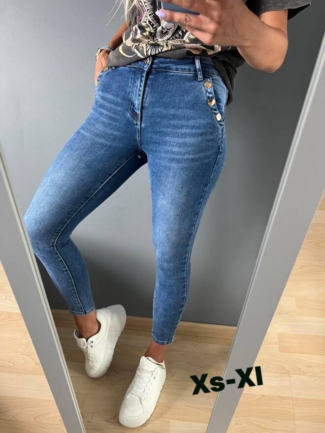 Jeansy damskie Roz XS-XL, 1 Kolor Paczka 12 szt