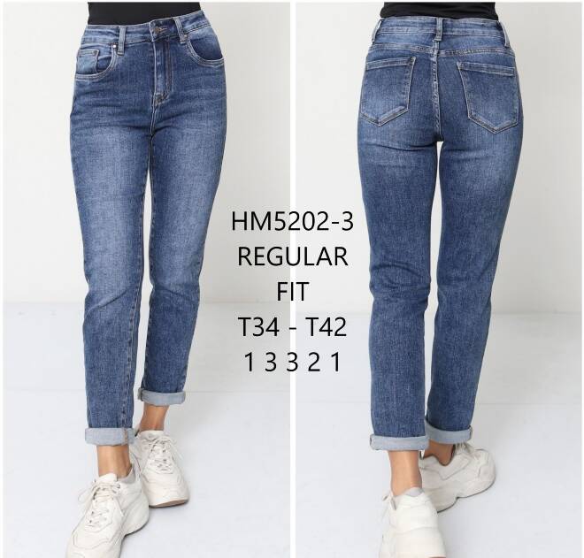 Jeansy damskie Roz  34-42, 1 kolor Paczka 10 szt