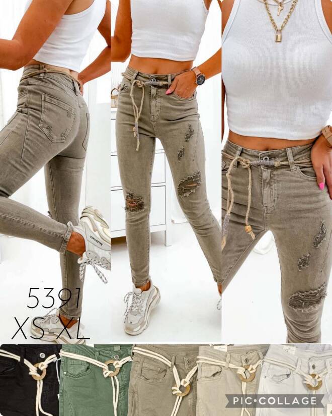 Jeansy damskie Roz XS-XL, 1 Kolor Paczka 12 szt