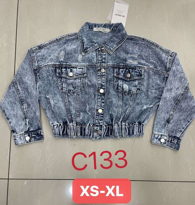 Kurtki damskie jeansy Roz XS-XL, 1 kolor Paczka 12 szt