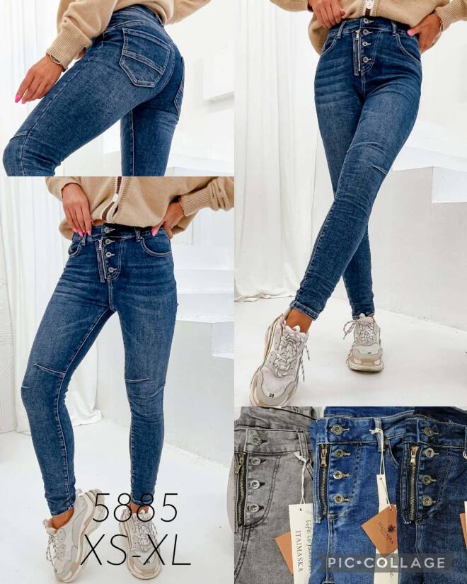 Jeansy damska Roz XS-XL, 1 kolor Paczka 12 szt
