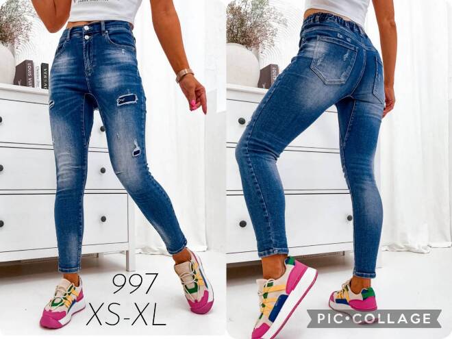 Jeansy damskie Roz XS-XL, 1 Kolor Paczka 12 szt