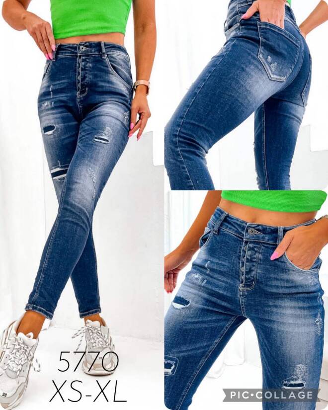 Jeansy damskie Roz XS-XL, 1 Kolor Paczka 12 szt