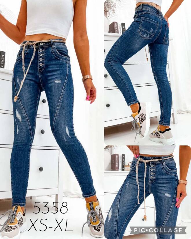 Jeansy damskie Roz XS-XL, 1 Kolor Paczka 12 szt